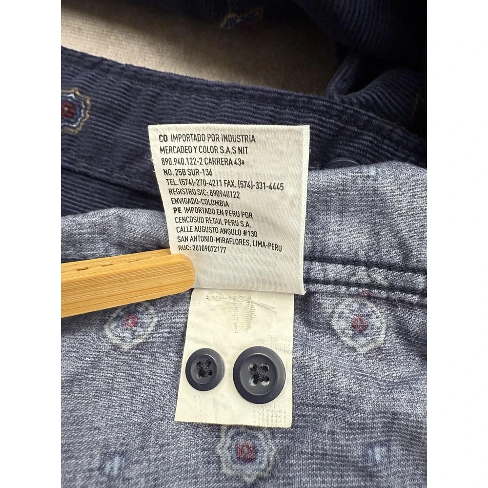 American Eagle Shirt Mens Large Medallion Print Corduroy Button Down Classic Fit